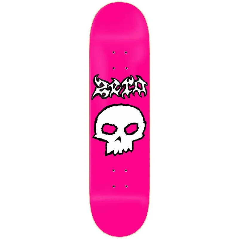 Custom Skateboard Deck For Skate Deck Painting-Zero Metal Single Skull Skateboard Deck - Pink - 8.25"