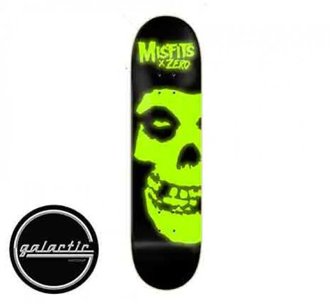 Personalized Skateboard Deck For Vibrant Graphics-Zero Misfits 1st Edition Friend Skull (Glow) Deck 8.25"